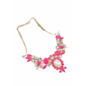 Colier auriu - cu pietre roz - Chanelle C1 imagine