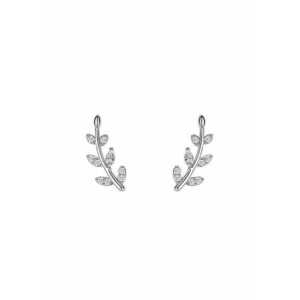 Cercei argintii - forma de frunzulita - cu pietre din zirconiu - Adna C16 - imagine