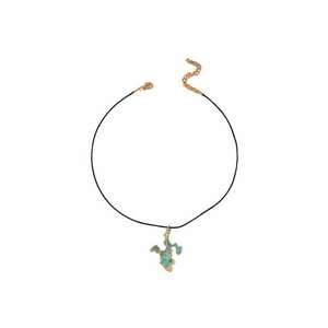 Colier cu snur si pandantiv auriu - in forma abstracta - Teoline C28 - imagine