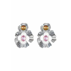 Cercei argintii - forma de floare - cu pietre - Skade C3 - imagine