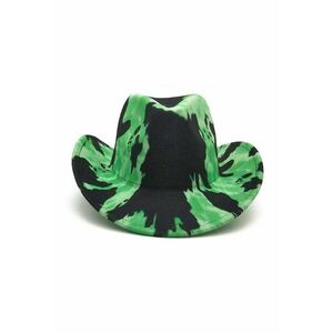 Palarie dama - verde - stil cowboy - cu pete negre - marime universala - Helga - imagine