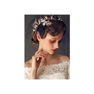 Accesoriu de par - auriu - modelator - cu frunzulite si cristale - Mailyn C7 - imagine