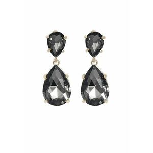 Cercei aurii - forma de lacrima - cu pietre fumurii - Ciara C7 - imagine