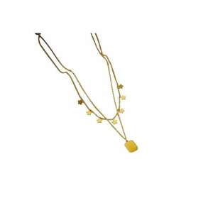 Colier auriu - in 2 straturi - cu stelute si pietre - Delia C5 - imagine