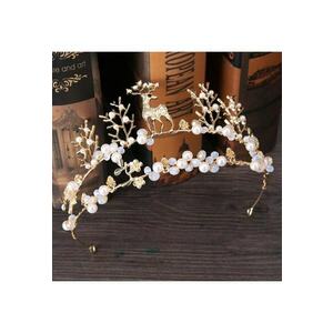 Coronita aurie - cu perle si pietre - Arenze C9 - imagine