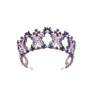 Coronita rose gold - cu perle si pietre mov - Amandus C6 - imagine