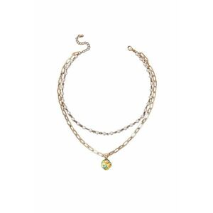 Colier auriu - in 2 straturi - cu perle - Darin C22 - imagine