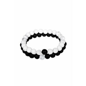 Set 2 bratari - cu margele negre si albe - 19 cm - Odalia C2 imagine