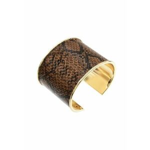 Bratara aurie - reglabila - cu imprimeu piele de sarpe maro - Pina C17 - imagine