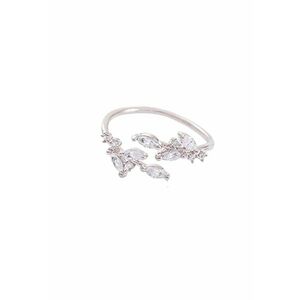 Inel argintiu - reglabil - cu frunzulite si pietre din zirconiu - Carmencita C4 - imagine