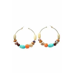 Cercei aurii - rotunzi - cu bile colorate - Vailet C1 - imagine