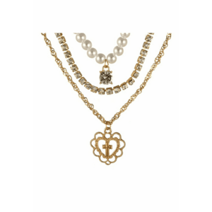 Set 3 coliere - aurii - cu perle si pietre - Magna C29 - imagine