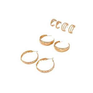 Set 4 perechi de cercei - aurii - rotunzi - Lona C27 - imagine