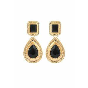 Cercei aurii - cu pietre negre - Sonia C6 - imagine
