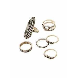 Set 6 inele - argintii - forme diverse - Famke C15 - imagine