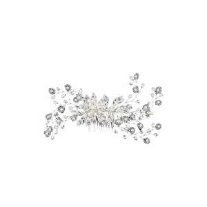 Accesoriu par - argintiu - cu pietre si perle - 18 cm - Mebel C9 imagine