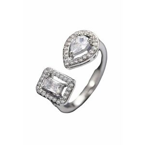 Inel argintiu - reglabil - cu pietre din zirconiu - Alena C17 - imagine