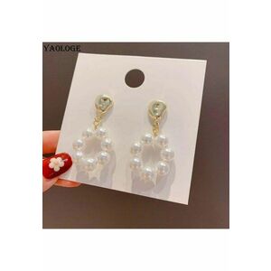 Cercei aurii - rotunzi - cu perle - Madita C23 - imagine