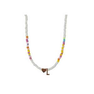 Colier auriu - cu margelute colorate - litera L C2 imagine