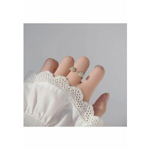 Inel auriu - reglabil - suflat cu aur 14k - cu pietre din zirconiu - Maje C1 - imagine