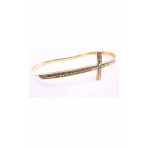 Bratara de palma - aurie - cu cruce si pietre - Elinora C9 - imagine