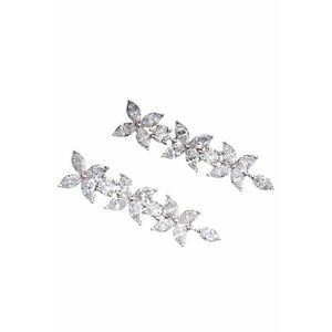 Cercei argintii - forma de frunzulite - cu pietre din zirconiu - Svala C3 - imagine