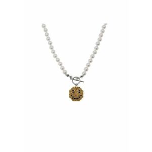 Colier argintiu - cu perle si smiley face - Sela C20 - imagine