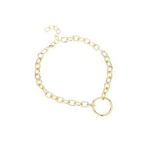 Colier auriu - cu zale si pandantiv in forma de cerc - Sebastia C19 - imagine