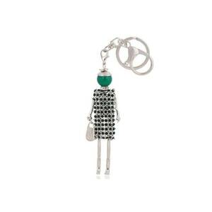 Breloc argintiu - forma de papusa verde - Caren C7 - imagine
