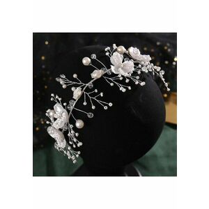 Accesoriu par - argintiu - modelator - cu flori si perle - Atensia C5 - imagine