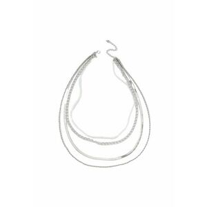 Colier in 4 straturi - argintiu - cu perlute - Salomon C11 - imagine