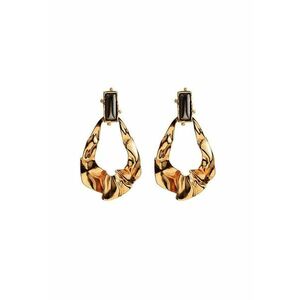 Cercei aurii - cu textura sifonata si pietre - Zanna C4 - imagine