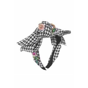 Bentita neagra - cu carouri - funda si floricele - Gregori - imagine