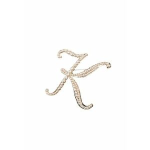 Brosa aurie - forma litera K - cu perlute - Semion C4 - imagine