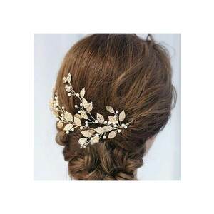 Accesoriu par - auriu - cu frunzulite si perlute - Anitha C5 - imagine