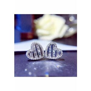 Cercei argintii - forma de inima - cu piatre din zirconiu - Novalee C3 - imagine