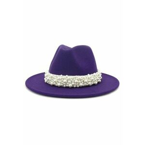 Palarie dama - mov - cu perle - Olinda - imagine