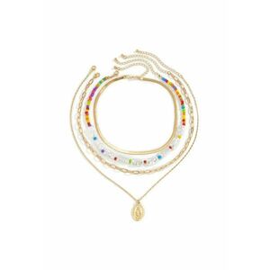 Set 4 coliere - aurii - cu perle si zale - June C4 - imagine