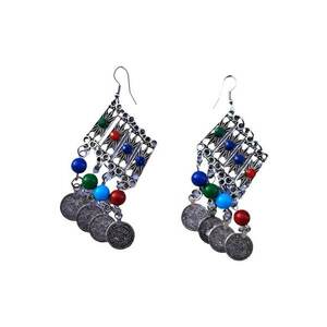 Cercei argintii - stil boho - cu banuti - Ringvi C1 - imagine