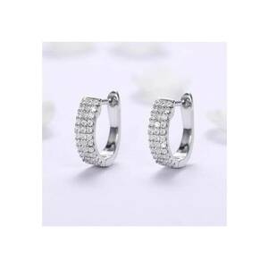 Cercei argintii - rotunzi - cu pietre din zirconiu - Ismael C8 - imagine