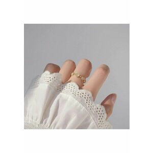 Inel auriu - reglabil - suflat cu aur 14k - cu inimioare si pietre din zirconiu - Maira C1 - imagine