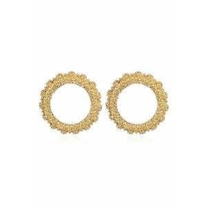 Cercei aurii - rotunzi - textura incretita - C10 - imagine