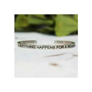 Bratara argintie - ajustabila - gravata Everything happens for a reason P7 - imagine