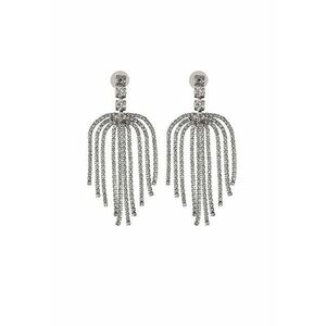 Cercei argintii - masivi - cu franjuri si pietre - Athanasia C19 - imagine