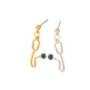 Cercei aurii si argintii - forma de stetoscop - Thalia C31 - imagine