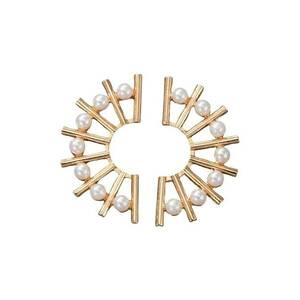 Cercei aurii - semirotunzi - cu perlute - Etna C16 - imagine