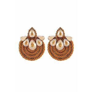 Cercei aurii - rotunzi - cu pietre - Sophus C6 - imagine