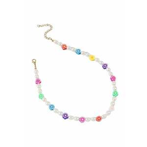 Colier auriu - cu perle si floricele - Judie C15 - imagine