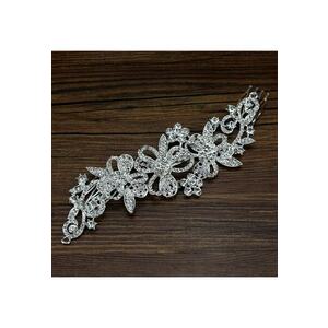 Accesoriu par - argintiu - cu flori si pietre - Annabel C4 - imagine