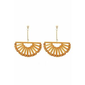 Cercei semirotunzi - din lemn - maron - Kerttu C8 OUT imagine